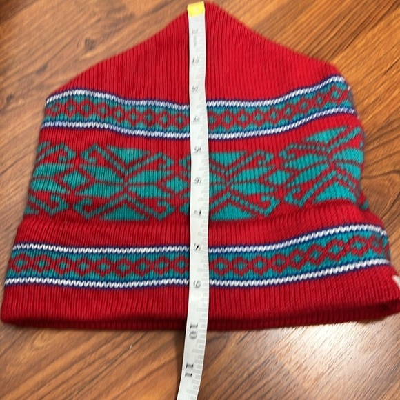 Stowe Vermont Moriarty Hand Knitted Ski Hat Wool Red **Flawed** - Picture 7 of 8